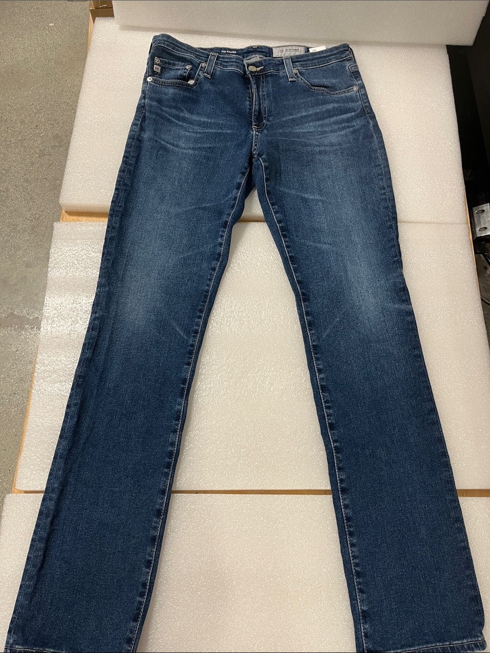AG Adriano Goldschmied Women's Straight-Leg Jeans in Dark Blue Wash